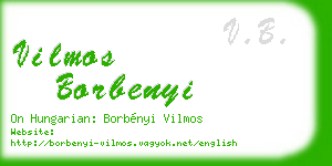 vilmos borbenyi business card